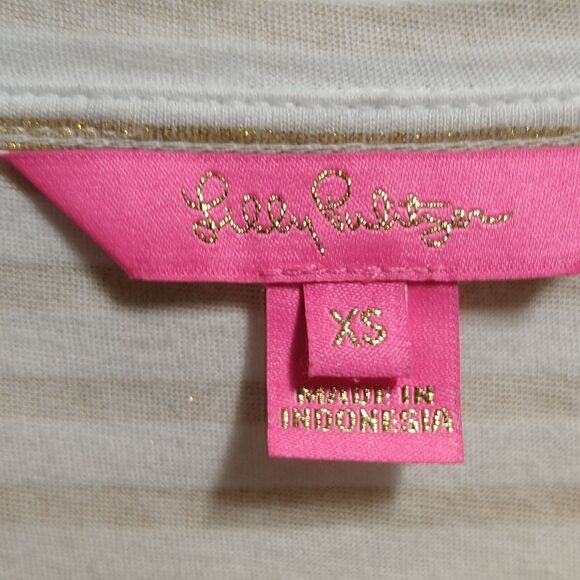 Lilly Pulitzer Gold Thread and gold sequined embellished top...NWOT - Picture 2 of 7